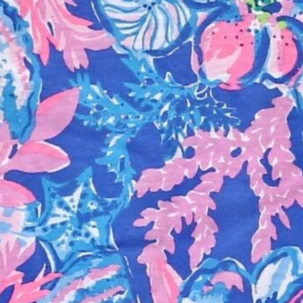🎈Lilly Pulitzer Girls Mini Kristen Play Dress in Blue and Pink Floral - Picture 6 of 14